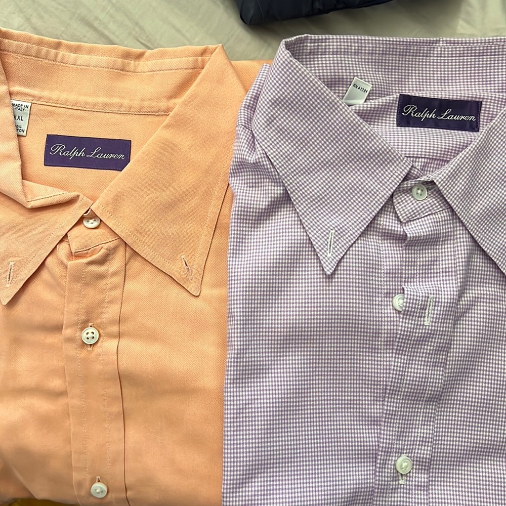 X2 Ralph Lauren Purple Label shirts XXL orange/purple